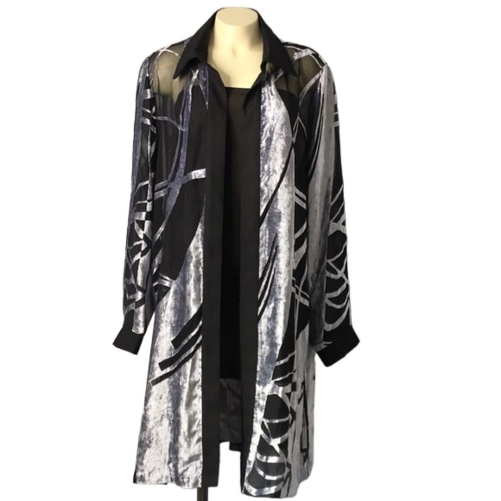 Vintage Connie's Moon Light in Los Angeles open front semi sheer jacket USA made - Picture 2 of 11